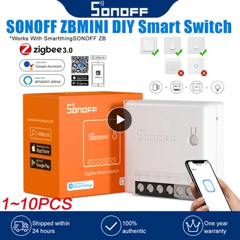 1~10PCS Sonoff Mini Zigbee3.0 Wi-Fi Smart Switch DIY Dve Cesty Relé Istič Modul Prepínača Smart Home Automation Pre eWelink Alexa