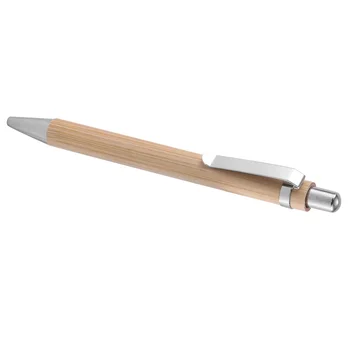 24 Kusov Bambusu Zdvíhateľnej Guľôčkové Pero, Čierny Atrament, 1 mm Produkty balíka Office Perá Bambusu Guľôčkové Pero Drevené Guľôčkové Perá