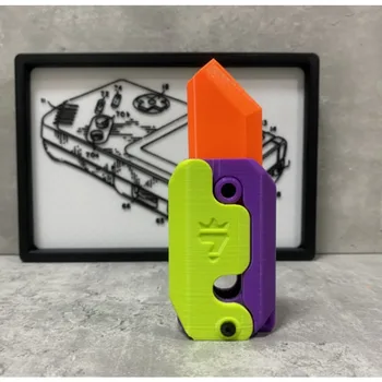 3D Tlač Gravitácie Nôž Mláďa, Skákanie Malá Čierna Nôž Mini Model Prívesok Zatlačte Kartu Dekompresný Hračka Mini Motýľ Nôž
