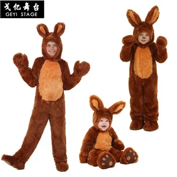 Horúce Halloween party v dospelých oblečenie detí cosplay roztomilý hnedý králik dieťa rozprávanie kostým