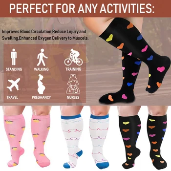 Kompresné Ponožky Maratón Beh Športové Ponožky Muži Ženy Lekárske Ošetrovanie Kolená Vysoké Ponožky Fitness Vysoká Pružnosť Tuku Ponožka