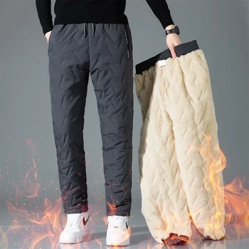 Nová Zimná Fleece Nohavice pre Mužov Jahňatá Vlny Teplé Nohavice Bežné Hrubé Homme kórejský Módne Oblečenie Pánske 7XL Joggers Sweatpants