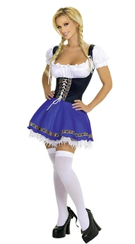 Ženy Bavorský Oktoberfest Kostým nemecké Pivo Dievča Slúžka Dirndl Efektné Šaty Veľkosti S-3XL